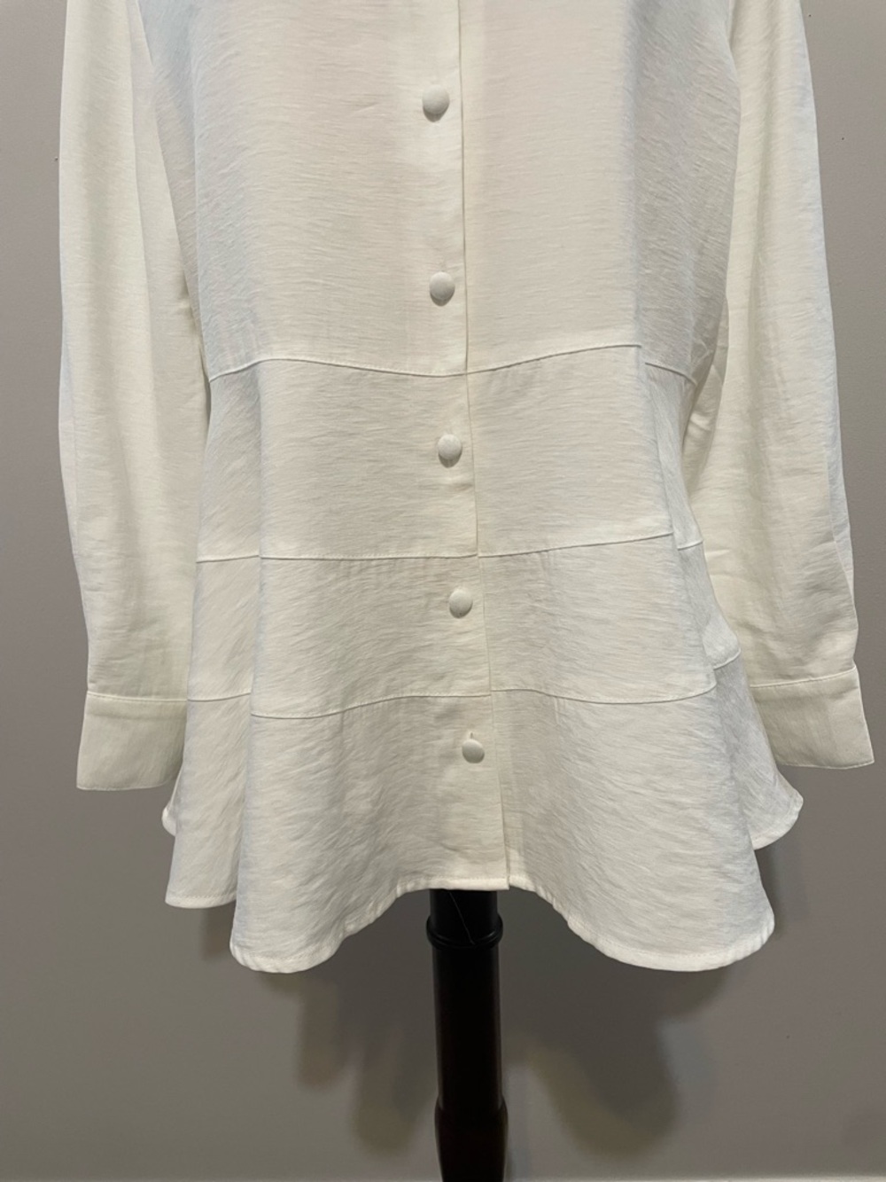 Pomander Place White Button-Down Peplum Shirt - Picture 9 of 12